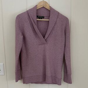 Eddie Bauer Purple V-Neck Sweater Wool Blend